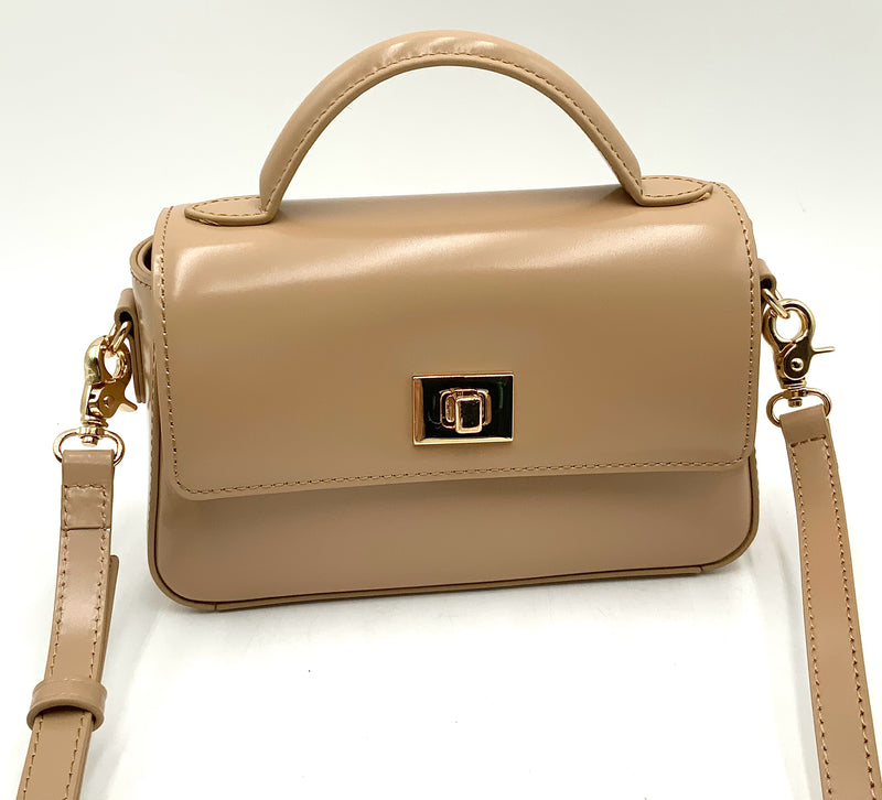 J CREW Nude Leather Top Handle Edie Crossbody Bag