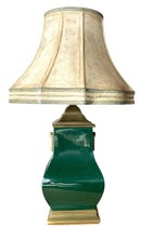John Richard Green Ceramic Lamp with Painted Shade
