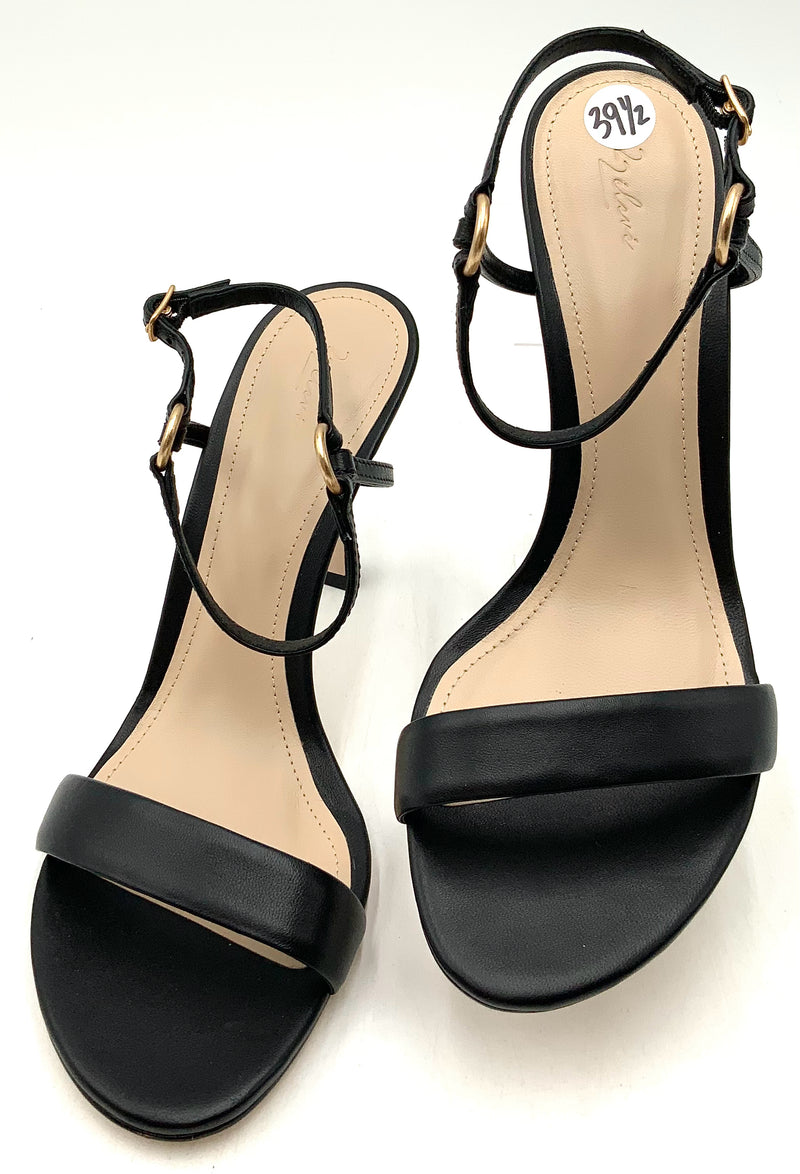 22ELEVE Black Leather Gold Gardware H/H Strappy Sandals 39.5