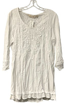 SOFT SURR. White Soutache 3/4 Sleeve Tunic