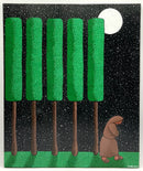 Original Pointalism "The Pilgrim" Painting on Canvas