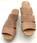 CHOCOLAT BLU Light Tan Leather Burlap Heel Gusto Sandals 10