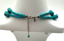SALLY C. TREASURES Sterling & Turquoise 2-Strand Beaded Necklace
