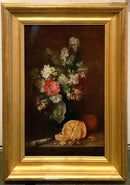 Antique Oil on Canvas of Still Life in Gold Frame