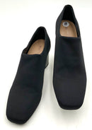 DONALD PLINER Black Crepe Elastic Patent Heel Mirrored Chelsea Booties 8