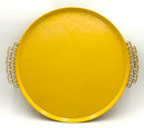 Vintage Yellow Kyes Round Tray