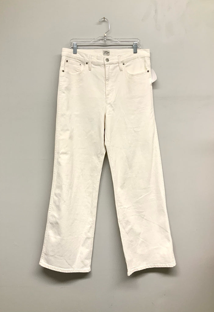 J CREW White Denim Wide Leg Jeans sz 31