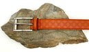 GUCCI Orange Leather Debossed Signature Belt 90cm