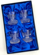 Set/4 Royal Scot Crystal Thistle Shot Glasses NIB