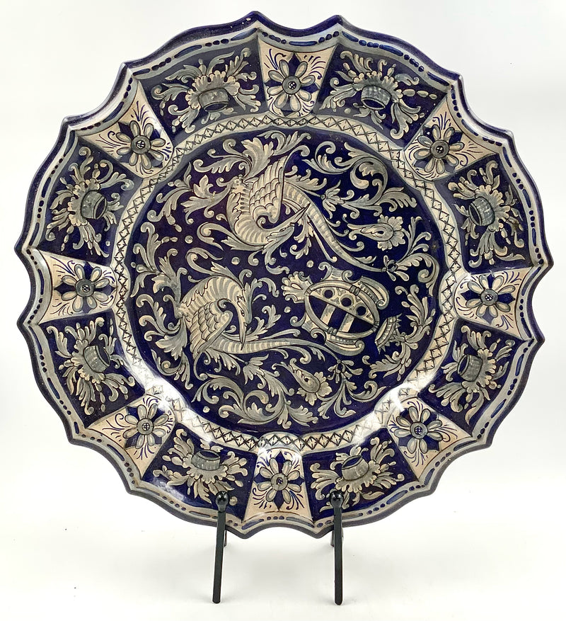 Deruta S. Baffoni Gubbio Blue & Gray Charger