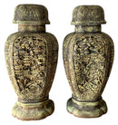 Pair of Asian Inspired Plaster Vases