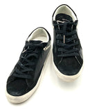 GOLDEN GOOSE Black Leather & Suede Pearl Accent Private Edition Sneakers 39