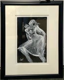 Original Acrylic on Paper Abstract of Woman