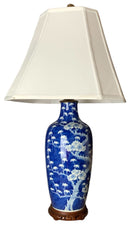 Asian Blue & White Cherry Blossom  Lamp