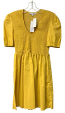 TAYLOR TILMAN Yellow Smocked Top Puff Sleeve Dress