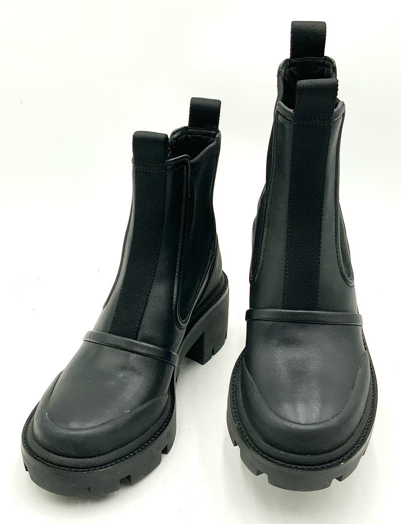 TORY BURCH Black Lug Sole Chelsea Boots 8