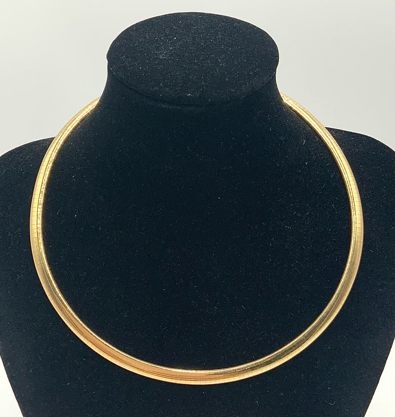 14kt Gold Omega Necklace, 17"l