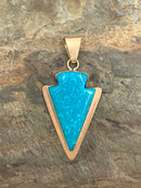 Dancing Raven Stoneworks 14kt Gold & Turquoise Arrow Pendant