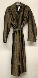 MICHAEL KORS COLLECTION Olive/Chocolate Floral Belted Raincoat
