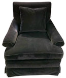 Skirted Club Chair with Midnight Chenille Upholstery