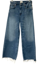 CITIZENS OF HUMANITY Med Wash Stretch Raw Hem Lyra Wide Leg Jeans Sz 28