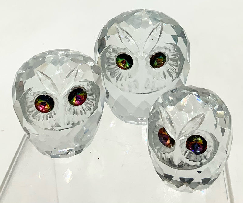 Set/3 SWAROVSKI Crystal Owls