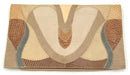 FURST & MOONEY Vintage Tan Brown Neutral Patchwork Reptile Clutch