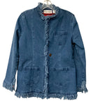 DIZZY LIZZIE Blue Denim Fringe Trim L/S B/D Jacket