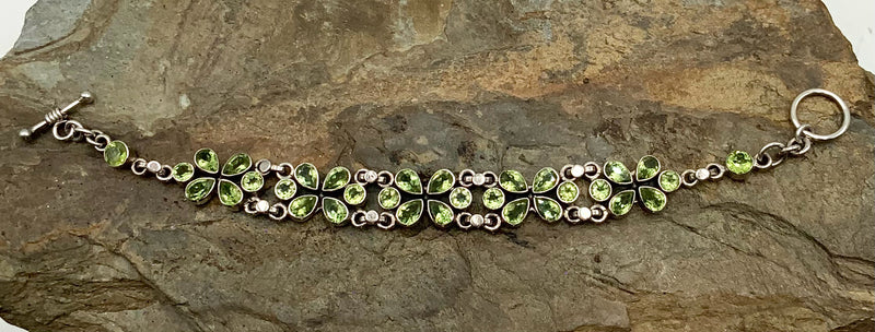 Sterling & Peridot Link Bracelet