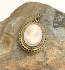 10kt Gold, Gold Plated Metal, Shell Cameo & Pearl Brooch/Pendant
