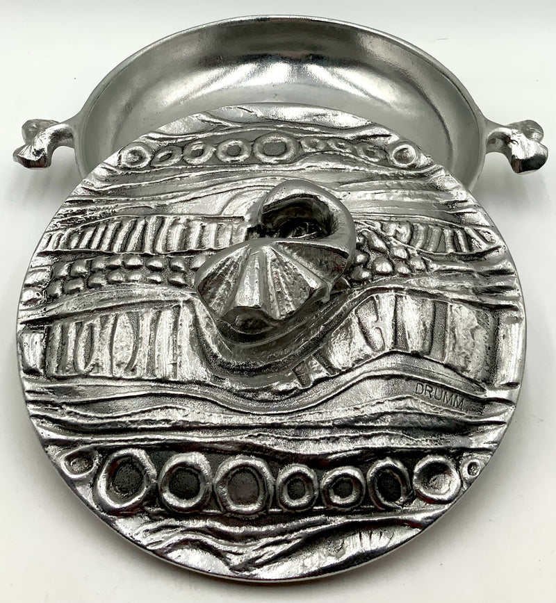 Don Drumm Round Textured Aluminum Paella Casserole