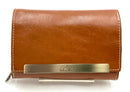 PATRICIA NASH Tan Leather Trifold Wallet