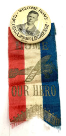 1927 Charles Lindbergh Button & Ribbon