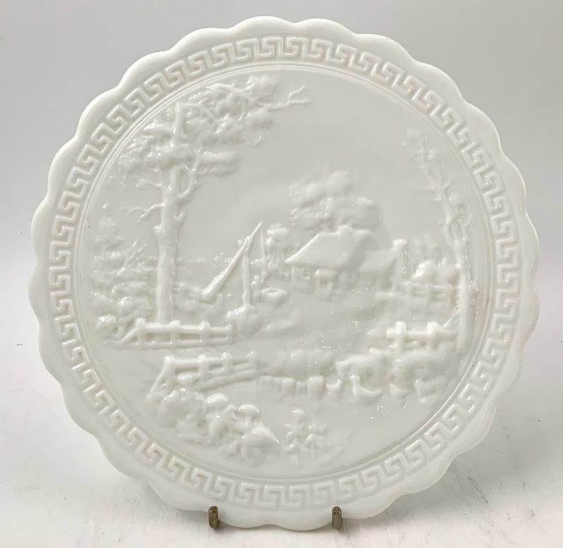 Vintage Milk Glass Cake Plate