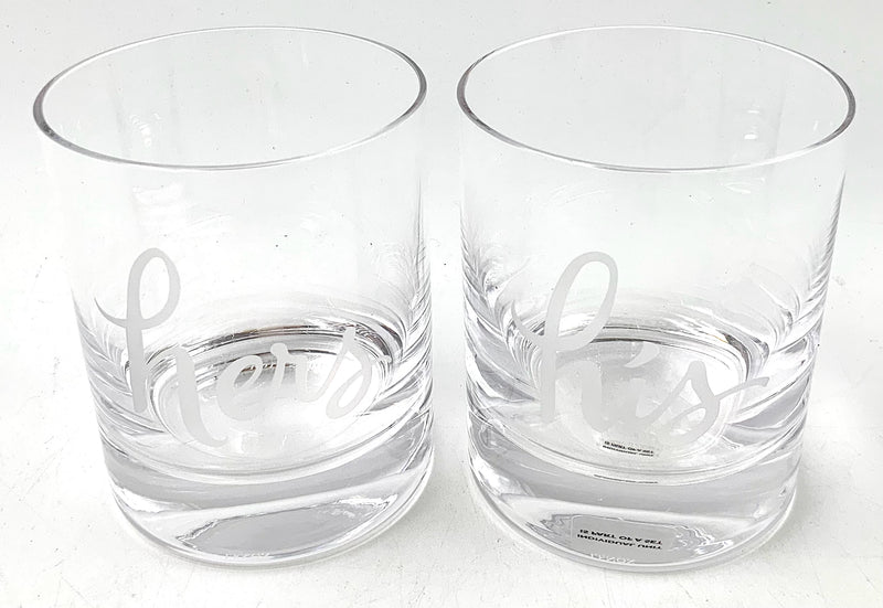 Pair of KATE SPADE His & Hers Old Fashioned Glasses