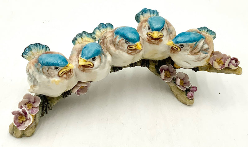 Guido Cacciapuoti Porcelain Birds on Branch