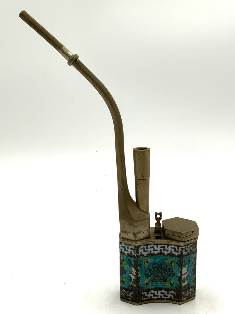 Antique Chinese Paktong Cloisonne Water Pipe