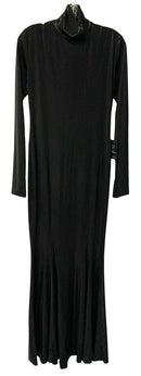 NORMA KAMALI Black Long Sleeve Turtleneck Fishtail Gown