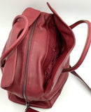 CHANEL Vintage Red Leather Top Handle Large Satchel