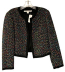 DIANE VON FURSTENBERG Black/Multi "Emery" Boucle Tweed jacket