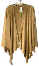 GIANNI BINI Tan Ultrasuede Open Fringed Jacket