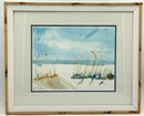 Pair of Original Watercolors of Beach