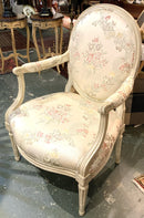 French Style Armchair with Floral Upholstery