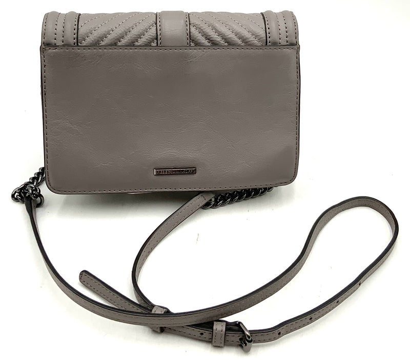 REBECCA MINKOFF Charcoal Gray Leather Crossbody