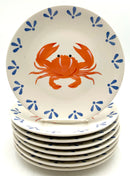 Set/8 Ceramic Crab Plates