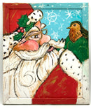 Handpainted Folk Art Santa Painting