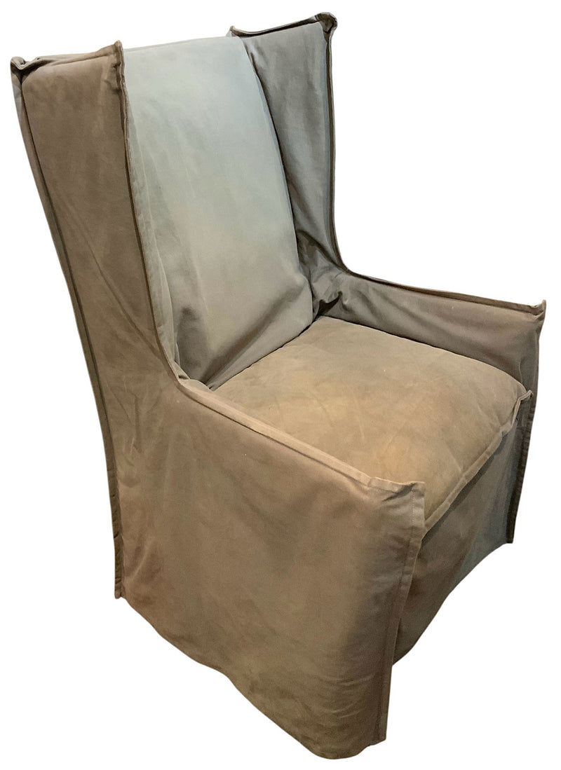 Lee Industries Canvas Slipcovered Rolling Chair