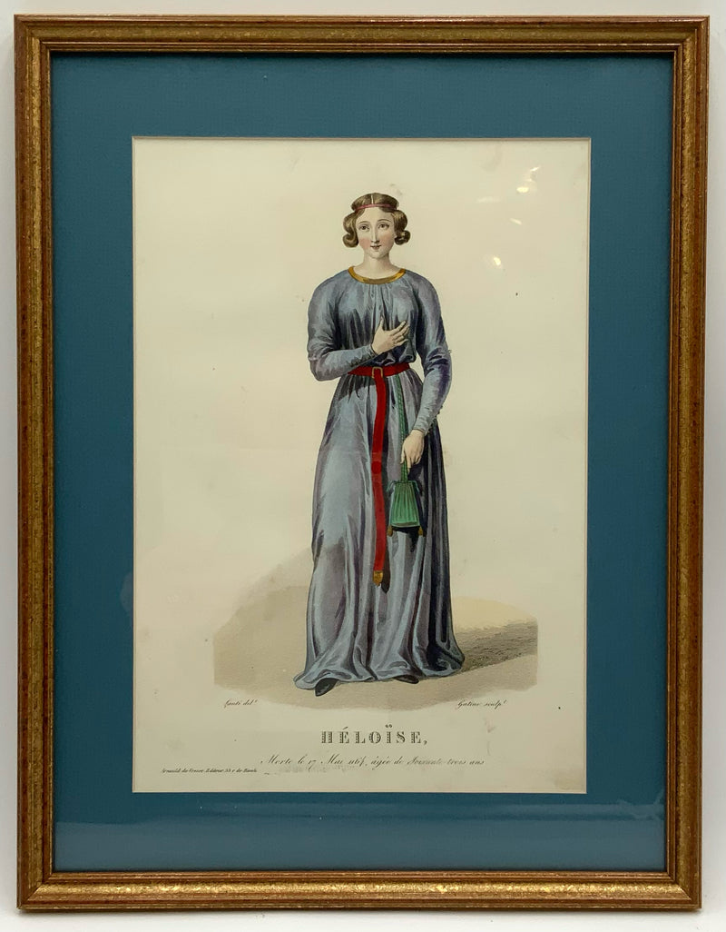 Antique French Engraving of Female Figure