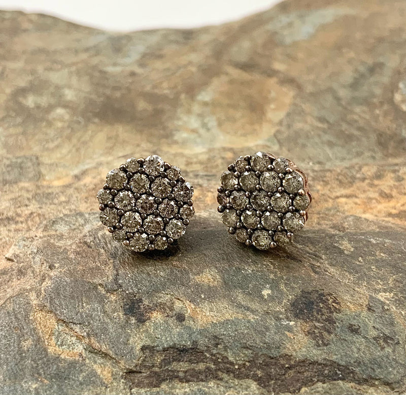 10kt Rose Gold & Diamond Stud Earrings