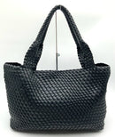 Rachel Zoe Black Woven Faux Leather Large Tote